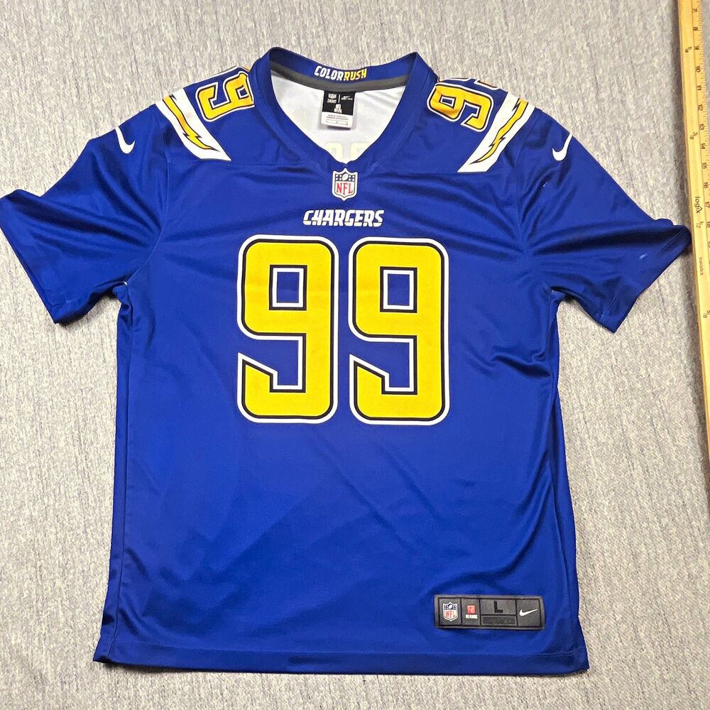 Nike Joey Bosa 99 Los Angeles Chargers Color Rush Jersey Large Flaws Royal Blue